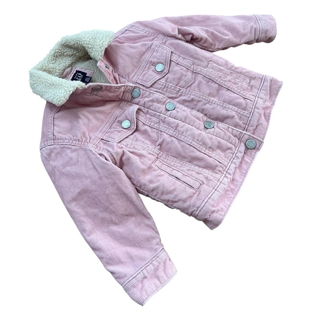 Baby Gap Corduroy Sherpa Jacket Pink Size 2T